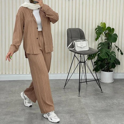 Erika™ - Hemd und Hose Set Chiffon gerade volle Hose Büro-Sets