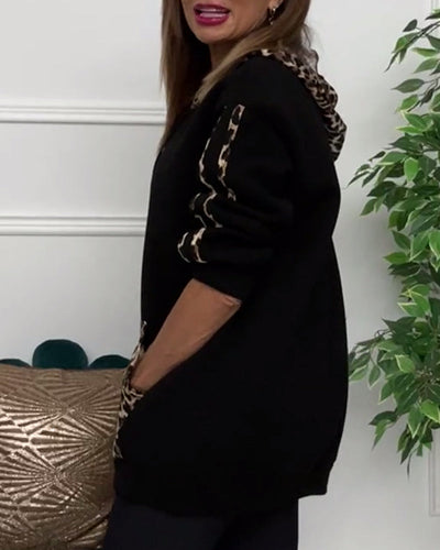 Carla™ - Bequemer lässiger Hoodie mit Leopardenmuster