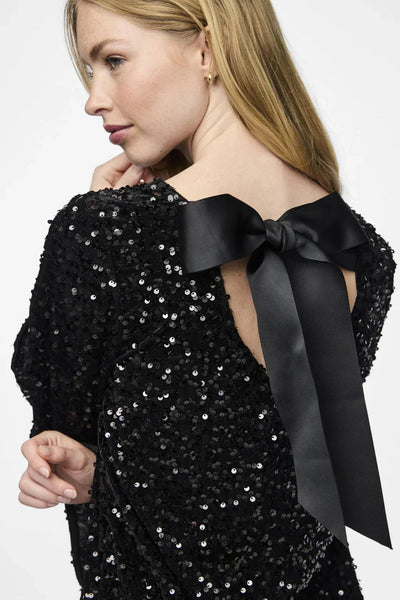 Lotte™ - Stilvolles Glitzerkleid mit Schleife