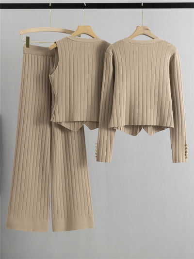 Erika™ - Elegantes Strickweste- mit Cardigan- und Hosen-Set