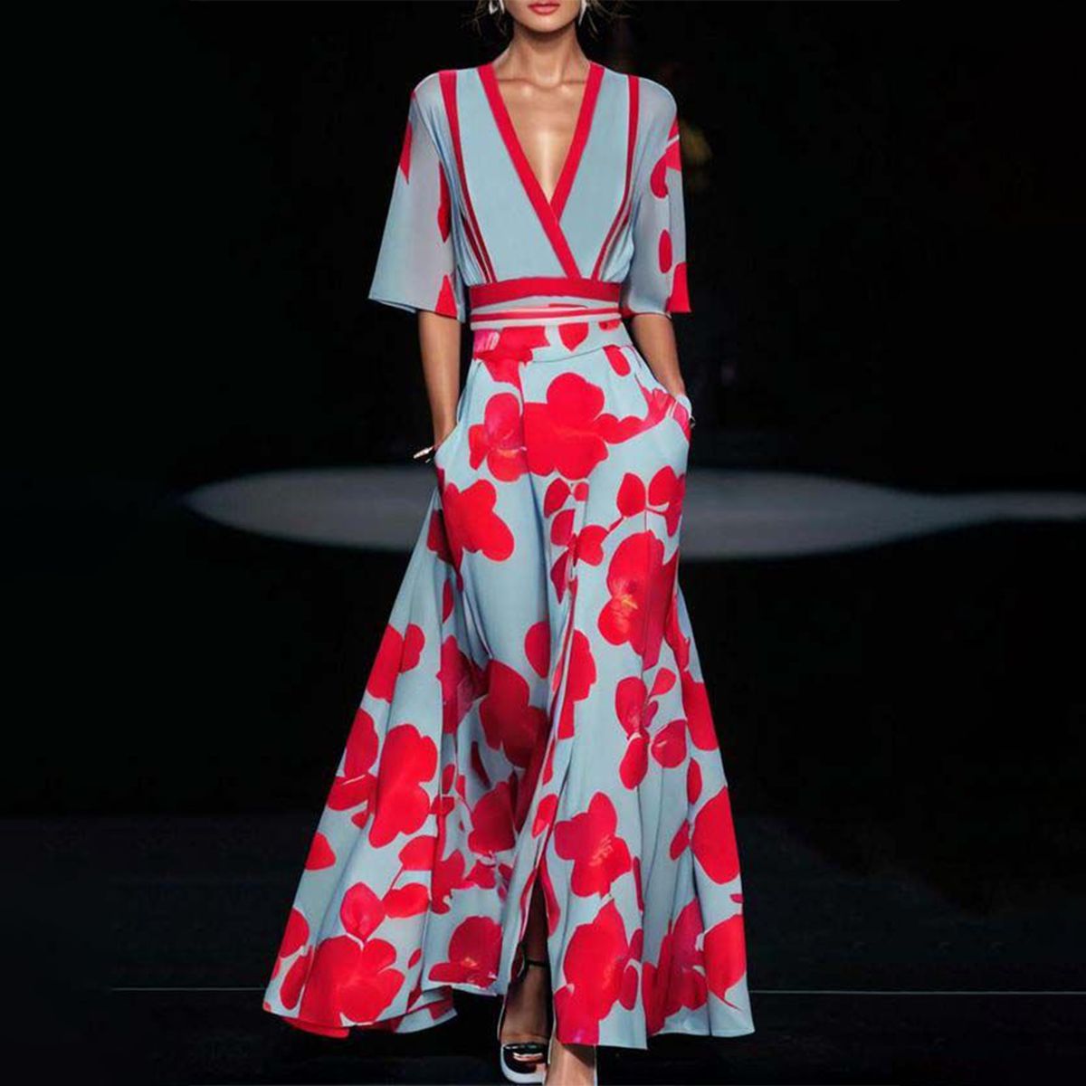 Lara - Bequemes Kleid mit Blumenmuster und stilvollen Ärmeln