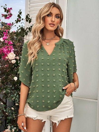 Tessa™ – Stilvolle Ballbluse mit V-Ausschnitt