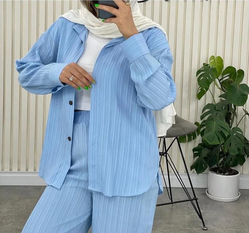 Erika™ - Hemd und Hose Set Chiffon gerade volle Hose Büro-Sets