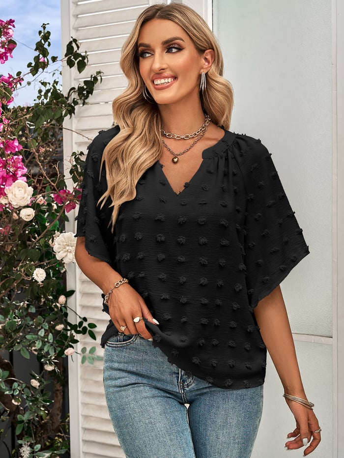 Tessa™ – Stilvolle Ballbluse mit V-Ausschnitt