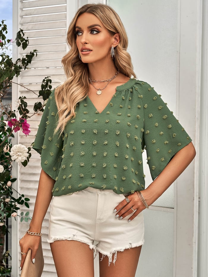 Tessa™ – Stilvolle Ballbluse mit V-Ausschnitt