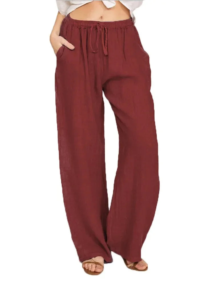 Sophie™ - Lockere Hose aus Baumwollleinen mit elastischem Bund