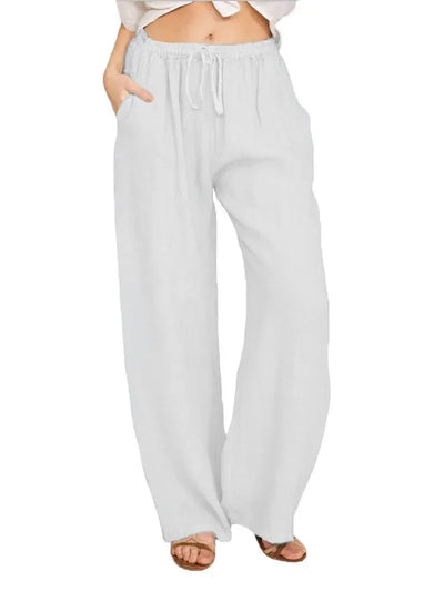 Sophie™ - Lockere Hose aus Baumwollleinen mit elastischem Bund
