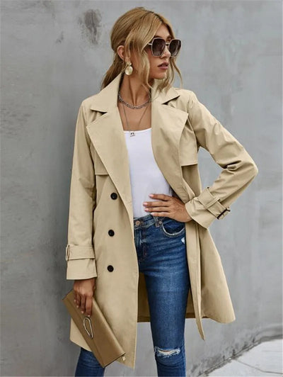 Lena™ - Eleganter bequemer Trenchcoat mit Reverskragen