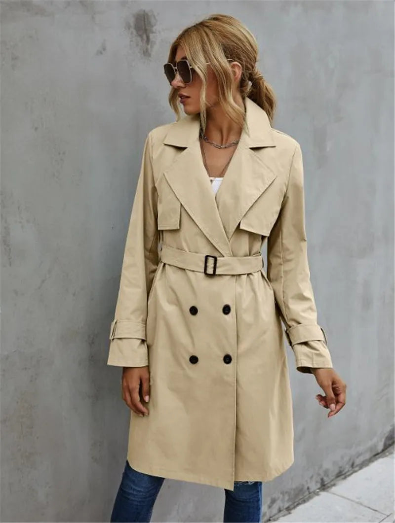 Lena™ - Eleganter bequemer Trenchcoat mit Reverskragen