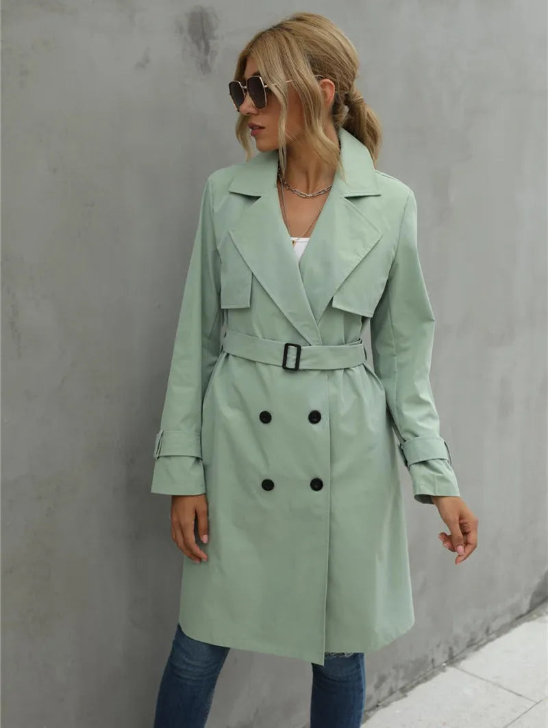 Lena™ - Eleganter bequemer Trenchcoat mit Reverskragen