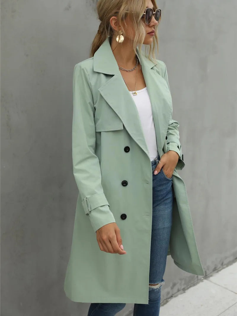 Lena™ - Eleganter bequemer Trenchcoat mit Reverskragen