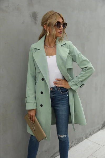 Lena™ - Eleganter bequemer Trenchcoat mit Reverskragen
