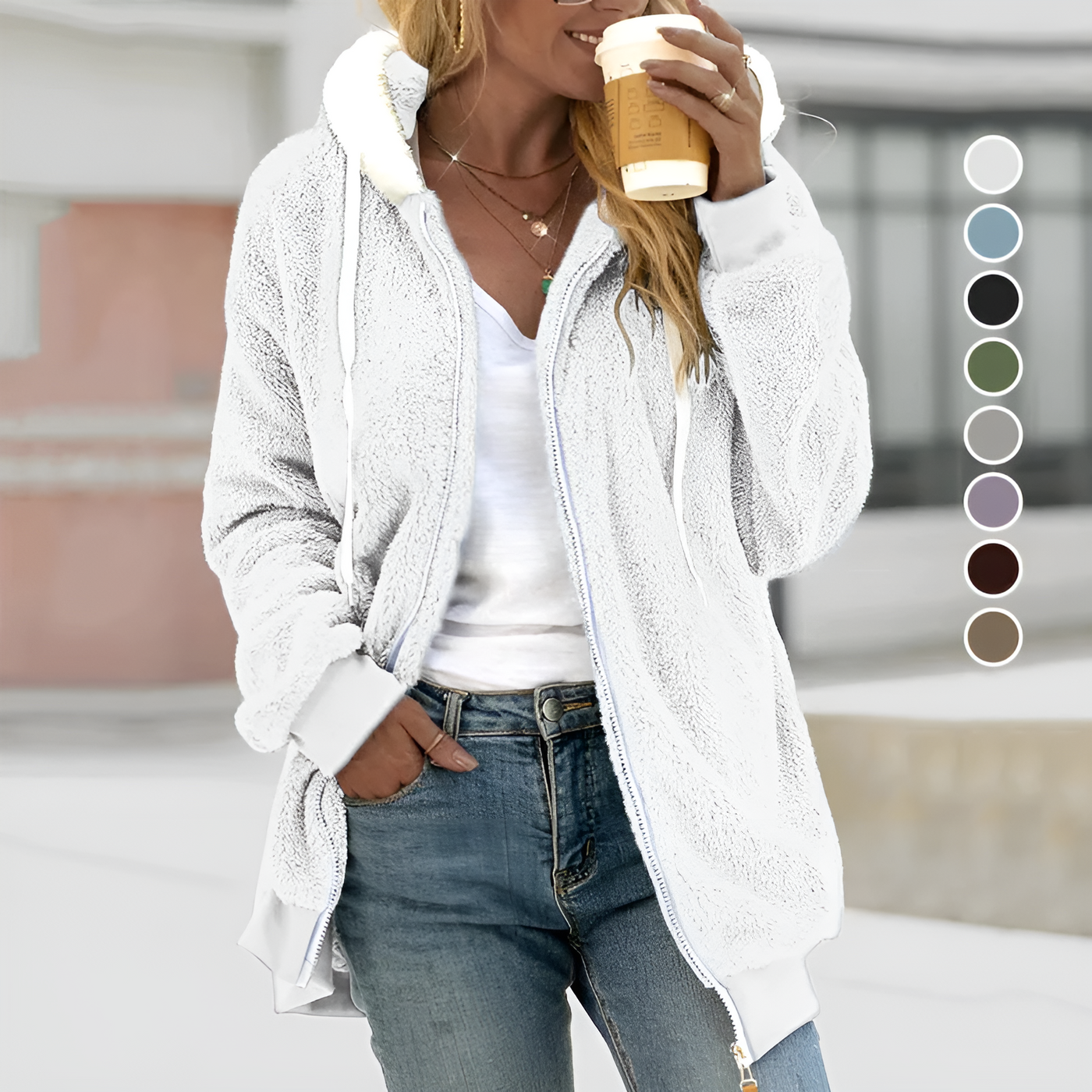 Hanna™ - Bequeme superweiche Fleecejacke mit Kapuze