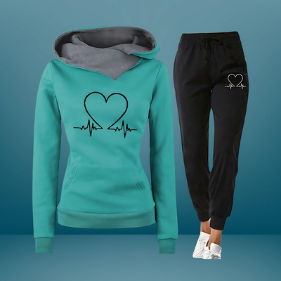 Frieda™ - Bequemer Trainingsanzug mit Herzmotiv