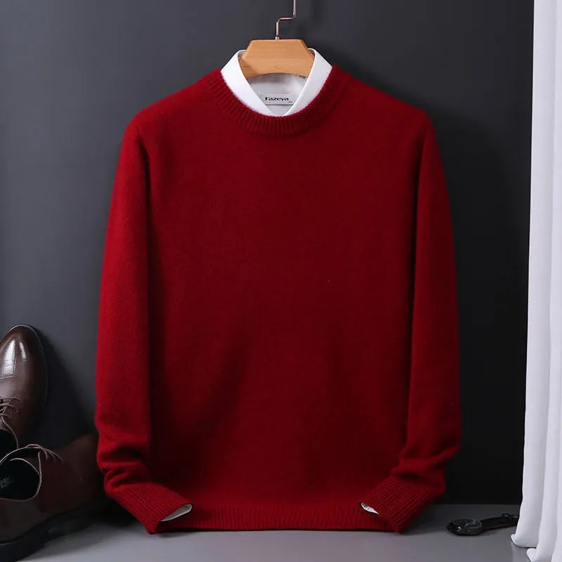 Lukas™ – Stylischer, weicher, einfarbiger, bequemer Pullover