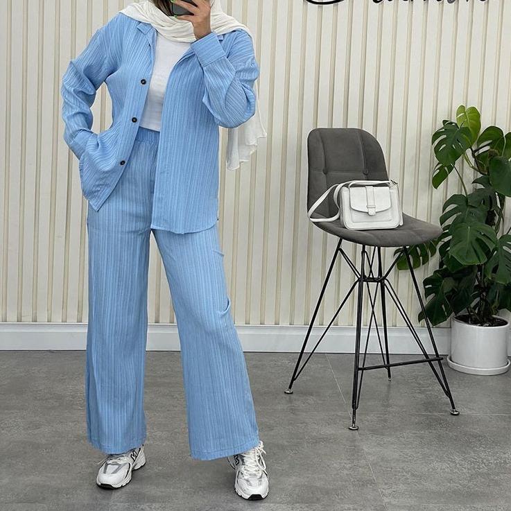 Erika™ - Hemd und Hose Set Chiffon gerade volle Hose Büro-Sets