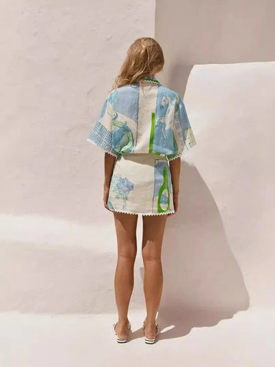 Mara™ - Eleganter Vintage-Anzug mit Tops und Miniröcken