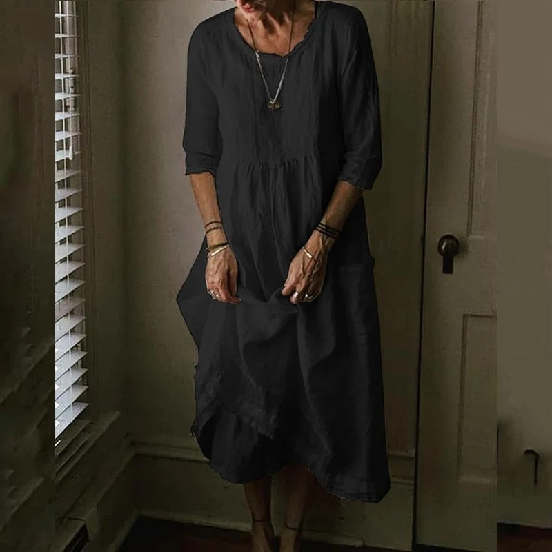 Aria™ - Bequemes Maxikleid mit lockerem Rundhalsausschnitt
