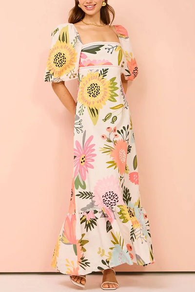 Erika™ – Stilvolles Maxikleid mit leuchtenden Blumen