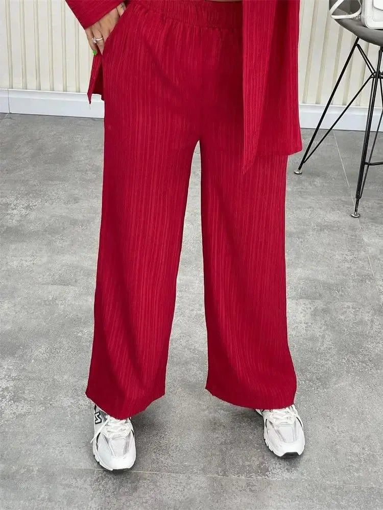Erika™ - Hemd und Hose Set Chiffon gerade volle Hose Büro-Sets