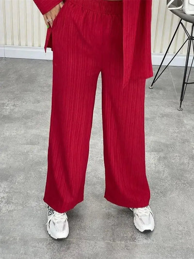 Erika™ - Hemd und Hose Set Chiffon gerade volle Hose Büro-Sets