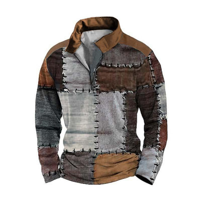 Bastian™ - Klassisches bequemes Poloshirt mit langen Ärmeln und 3D-Druck