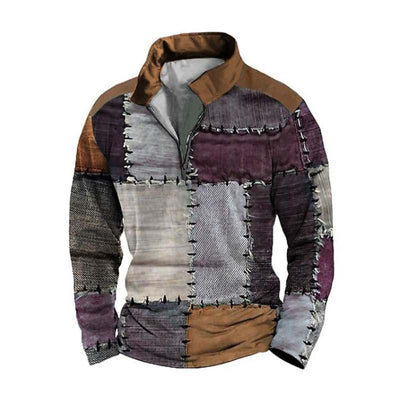 Bastian™ - Klassisches bequemes Poloshirt mit langen Ärmeln und 3D-Druck