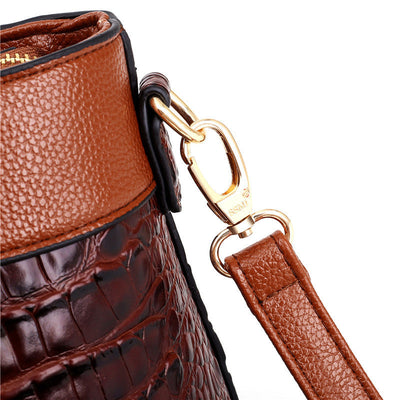 Hanna™ - Stilvolle Krokodilledertasche mit handgefertigten Details